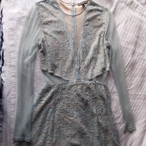 Blue/Grey Lace Express Dress